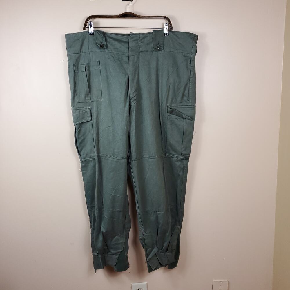 Vintage 1968 Army Green Button Fly Cargo Pants Size XXL